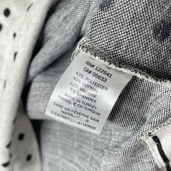 Shannon Passero Boho Art Knit Sweater Petite Small Gray Mixed Print Button Top - Picture 7 of 8